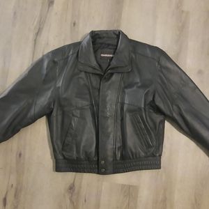 Men's Charles Klein Black Leather Jacket Size Large